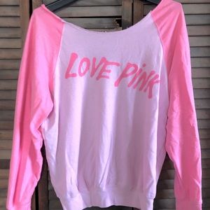 PINK off the shoulder shirt